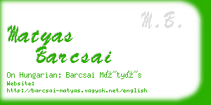 matyas barcsai business card